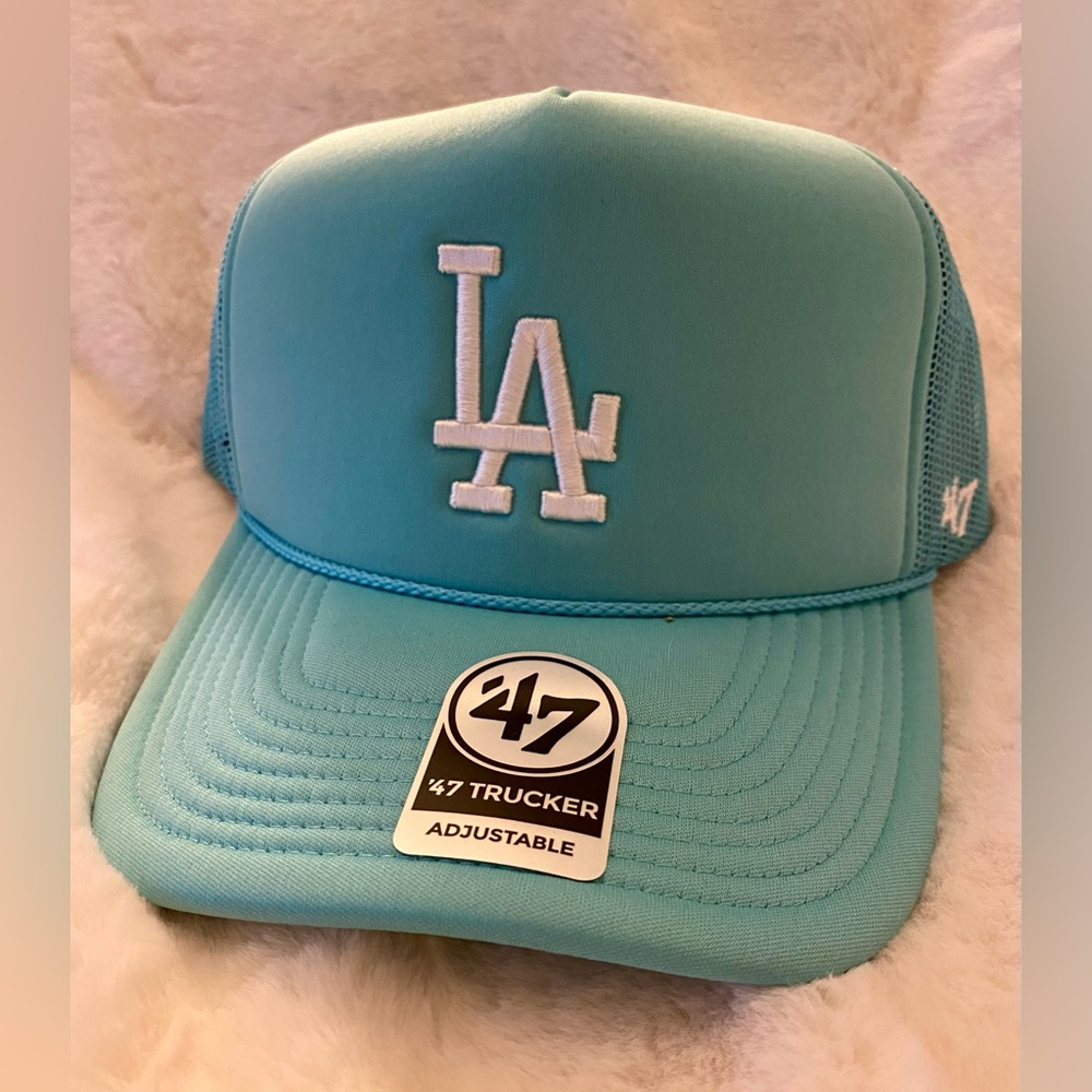 Urban Outfitters LA Dodgers Trucker Cap ‘47 Snapback Hat Turquoise NWT